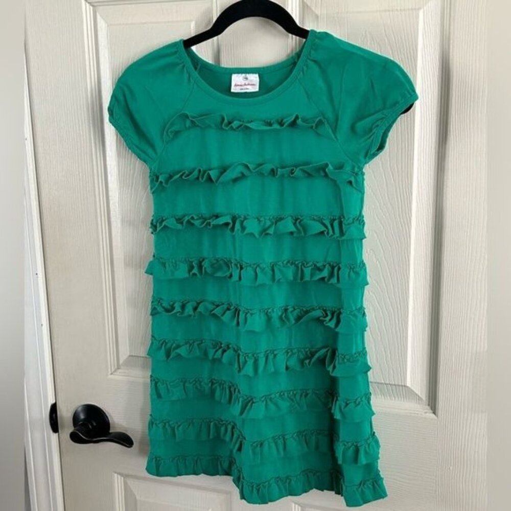 Hanna Andersson Green Ruffle Dress Sz 120 (US 6/7) - Picture 9 of 15